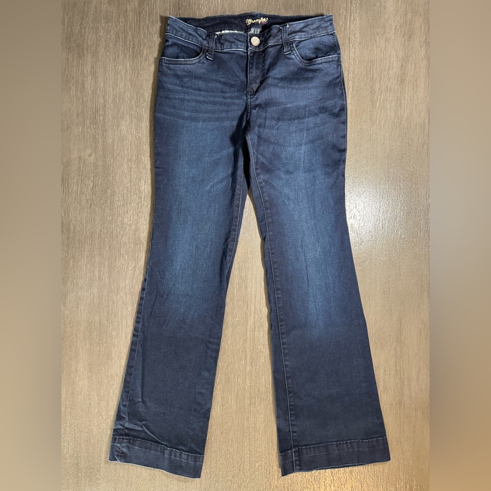Wrangler Dark Blue Denim Slacks Pants Jeans 27